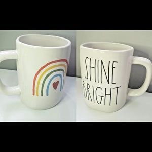 Rae Dunn Shine Bright Ranbow jumbo mug (202 magenta ltd collection)